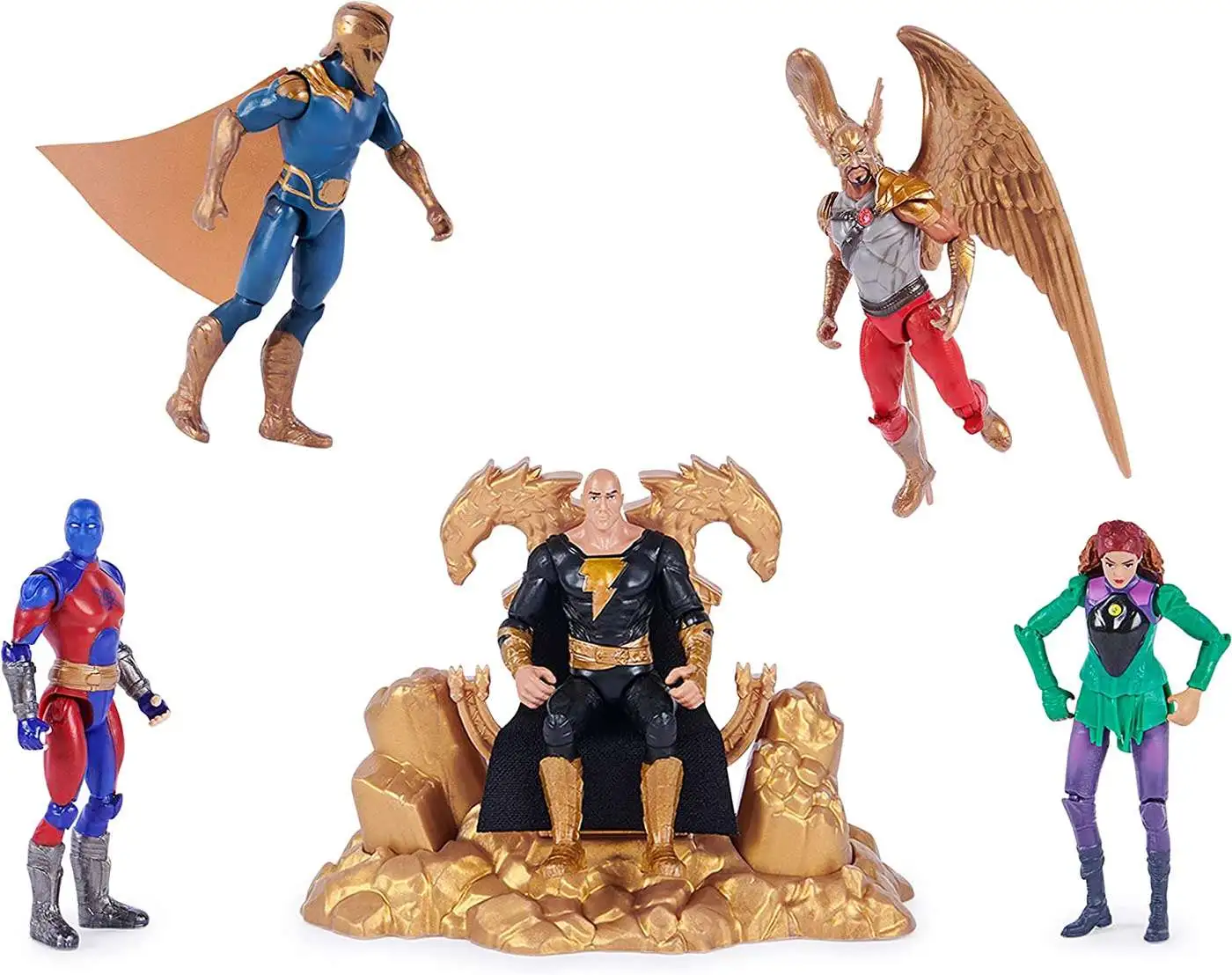 Flash Sale 🌟 DC Black Adam + Justice Society Adam Smasher, Hawkman, Black Adam (On Throne), Cyclone & Dr Fate Exclusive Action Figure 5-Pack 😉 3 Flash Sale 🌟 DC Black Adam + Justice Society Adam Smasher, Hawkman, Black Adam (On Throne), Cyclone & Dr Fate Exclusive Action Figure 5-Pack 😉