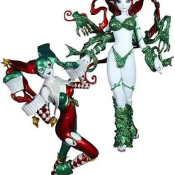 Discount 😍 DC Ame-Comi 9 Inch Holiday Harley Quinn & Poison Ivy PVC Statue 2-Pack [Damaged Package] 👍