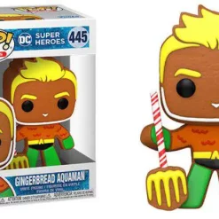 Discount 😍 Funko DC Holiday POP! Heroes Aquaman Vinyl Figure #445 [Gingerbread Version] ⭐