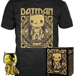 Deals 🛒 Funko DC Gold Batman Exclusive Vinyl Figure & T-Shirt [Small] 👍