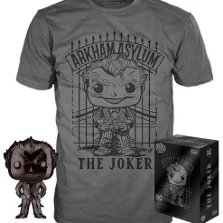 Budget 👏 Funko DC Arkham Asylum POP! Tees The Joker Exclusive Vinyl Figure & T-Shirt [X-Large] 🛒