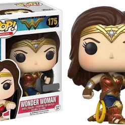 Budget ⭐ Funko DC Wonder ✔️ Woman Movie POP! Heroes Wonder Woman Exclusive Vinyl Figure #175 [Metallic with Shield, Damaged Package] 🤩