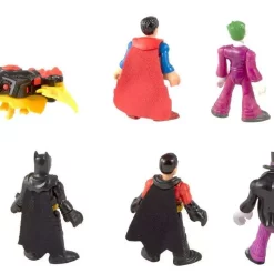 Cheap 😉 Fisher Price DC Super Friends Imaginext Batman, Red Robin, Superman, The Joker, The Penguin & Lex Luthor Deluxe Figure 6-Pack Set 🥰 -DC Comics Shop imaginextdcdxfigpack inset2