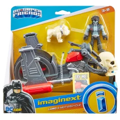 Promo 😍 Fisher Price DC Super Friends Imaginext Lobo & Motorcycle 3-Inch Figure Set [Damaged Package] 🧨