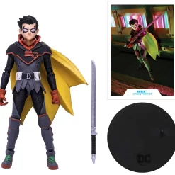 Outlet ❤️ McFarlane Toys DC Multiverse Robin Action Figure [Damien Wayne, Infinite Frontier, Masked] ❤️ -DC Comics Shop mcfarlanewaynemetal inset2