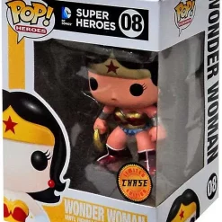 Flash Sale ✔️ Funko DC Universe POP! Heroes Wonder 🤩 Woman Vinyl Figure #08 [Metallic Chase Version, Damaged Package] 🌟