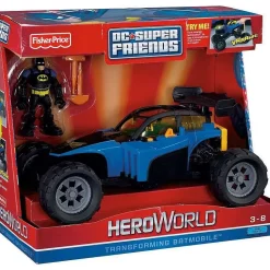 Best deal 🤩 Fisher Price Batman DC Super Friends Hero World Transforming Batmobile Exclusive Action Figure Set [Damaged Package] 👍